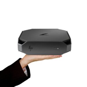 Workstation HP Z2 Mini G4 recondicionado JANSit – Mini PC profissional de alto desempenho com processador Intel Core i7. Imagem frontal da mini workstation HP Z2 G4 com garantia JANSit.