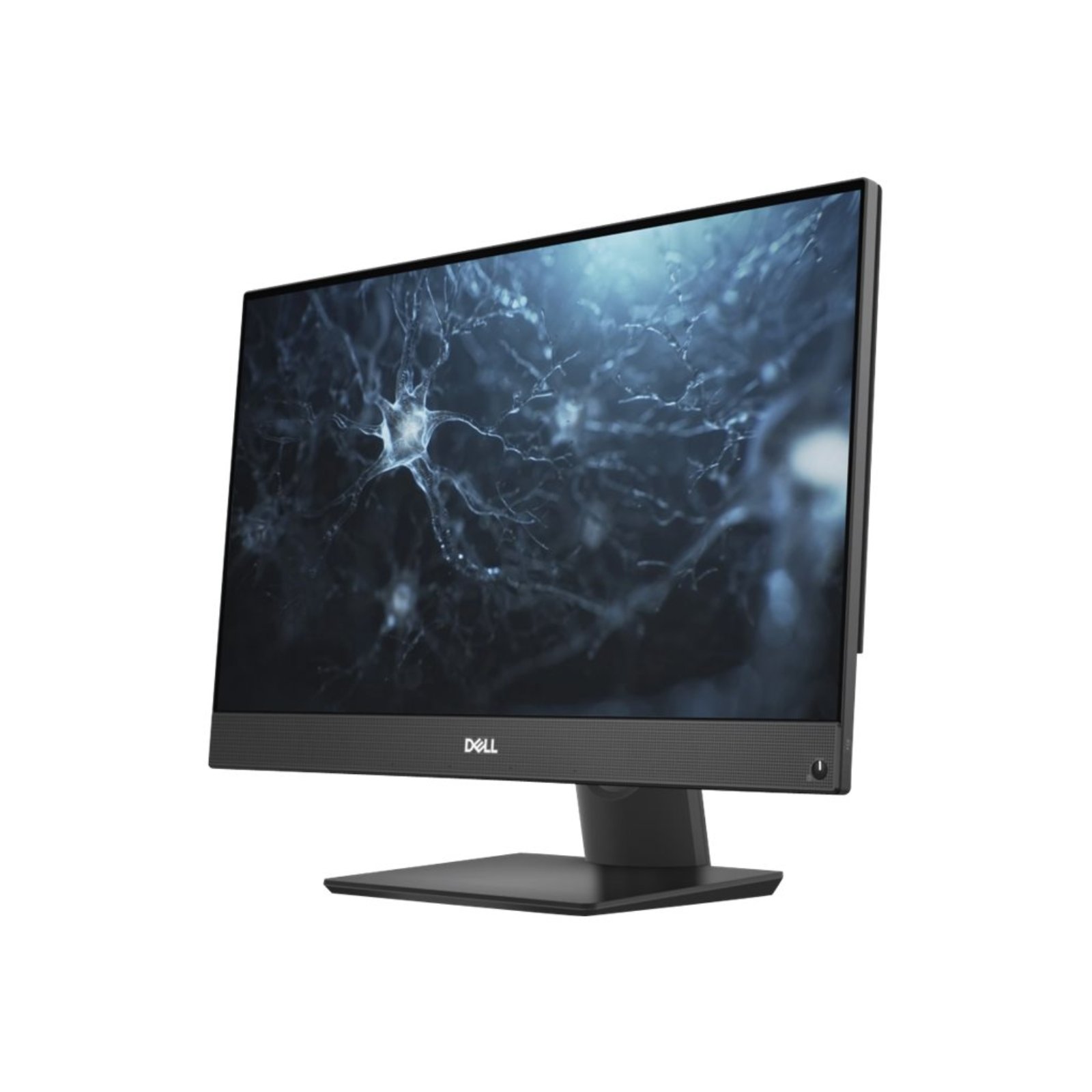 Computador All-in-One Dell OptiPlex 7480 touchscreen recondicionado JANSit – Vista lateral direita do computador tudo-em-um de 23,8 polegadas, exibindo o perfil de inclinação do ecrã tátil e o design moderno do braço de suporte. Com garantia JANSit.