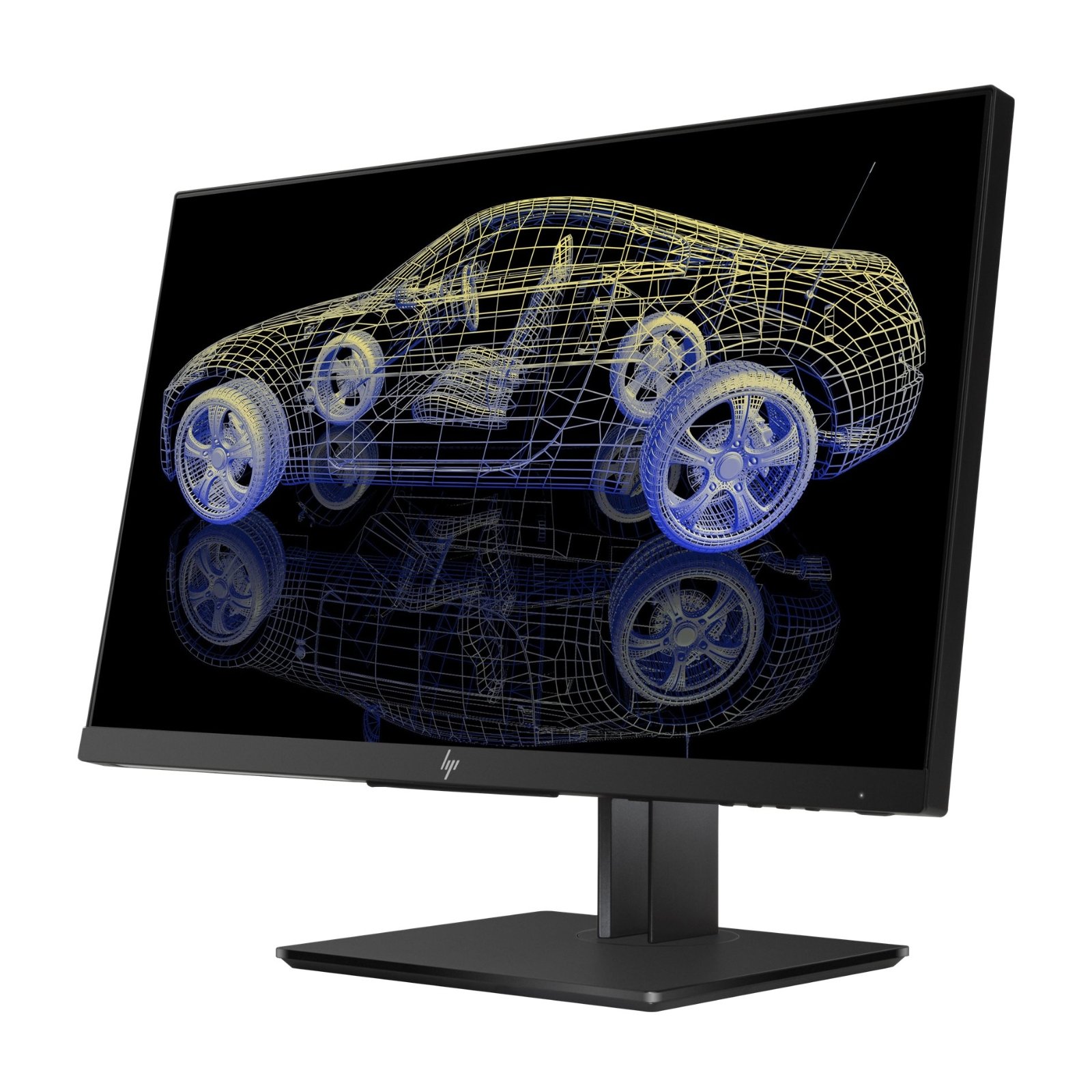 Monitor HP Z23n G2 recondicionado JANSit – Vista lateral direita do monitor profissional de 23 polegadas, exibindo o perfil do ecrã preto, portas USB laterais de acesso rápido e base de suporte estável. Com garantia JANSit.