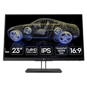 Monitor HP Z23n G2 recondicionado JANSit – Monitor profissional de 23 polegadas com painel IPS e resolução Full HD. Vista frontal do monitor exibindo o design com molduras ultrafinas de três lados e suporte ergonómico ajustável. Com garantia JANSit.