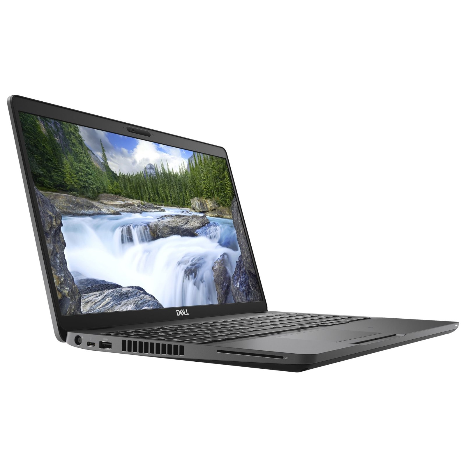 Portátil Dell Latitude 5500 recondicionado JANSit – Vista lateral esquerda do portátil profissional de 15.6 polegadas, exibindo a porta USB Type-C, saída de vídeo HDMI, porta USB 3.1 de alta velocidade e a entrada para o carregador de energia. Com garantia JANSit.