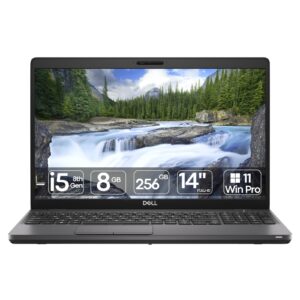 Portátil Dell Latitude 5500 recondicionado JANSit – Portátil profissional de 15.6 polegadas com processador Intel Core i5. Vista frontal do equipamento aberto, exibindo o ecrã antirreflexo de grande formato, teclado em português com teclado numérico dedicado, trackpad preciso e o chassis robusto com acabamento em cinzento escuro. Com garantia JANSit.