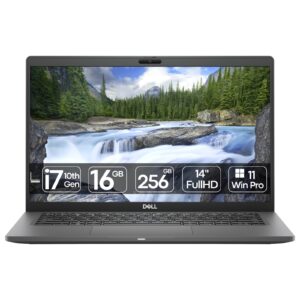 Portátil Dell Latitude 7410 recondicionado JANSit – Portátil profissional topo de gama de 14 polegadas com processador Intel Core i7. Vista frontal do equipamento aberto, exibindo o ecrã antirreflexo com molduras ultraestreitas, teclado em português retroiluminado, trackpad preciso e o chassis elegante de alta resistência. Com garantia JANSit.
