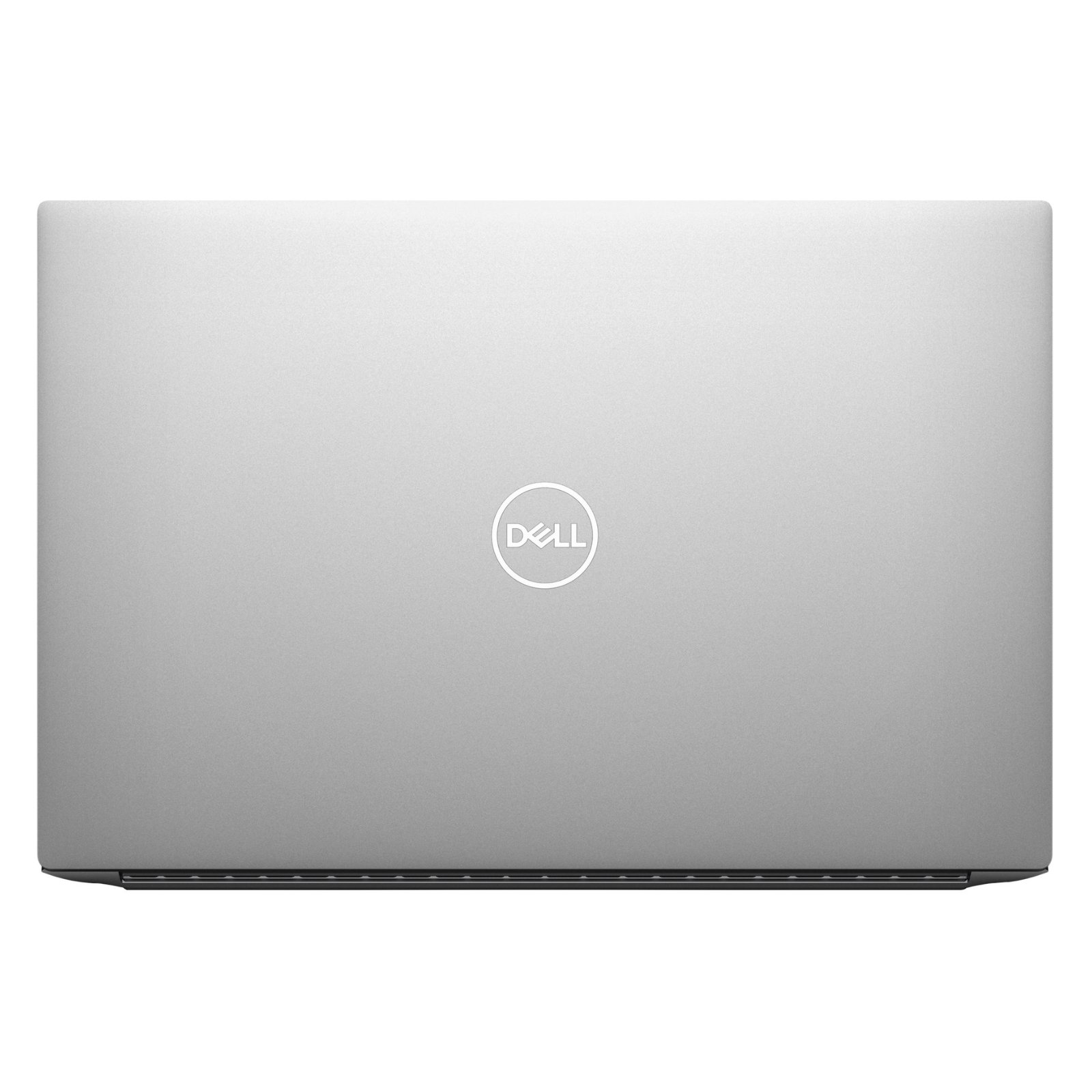 Portátil Dell XPS 15 9520 recondicionado JANSit – Vista traseira do portátil de 15.6 polegadas, exibindo o acabamento premium em alumínio prateado maquinado CNC, a dobradiça centralizada robusta e o perfil ultraportátil do chassis fechado. Com garantia JANSit.