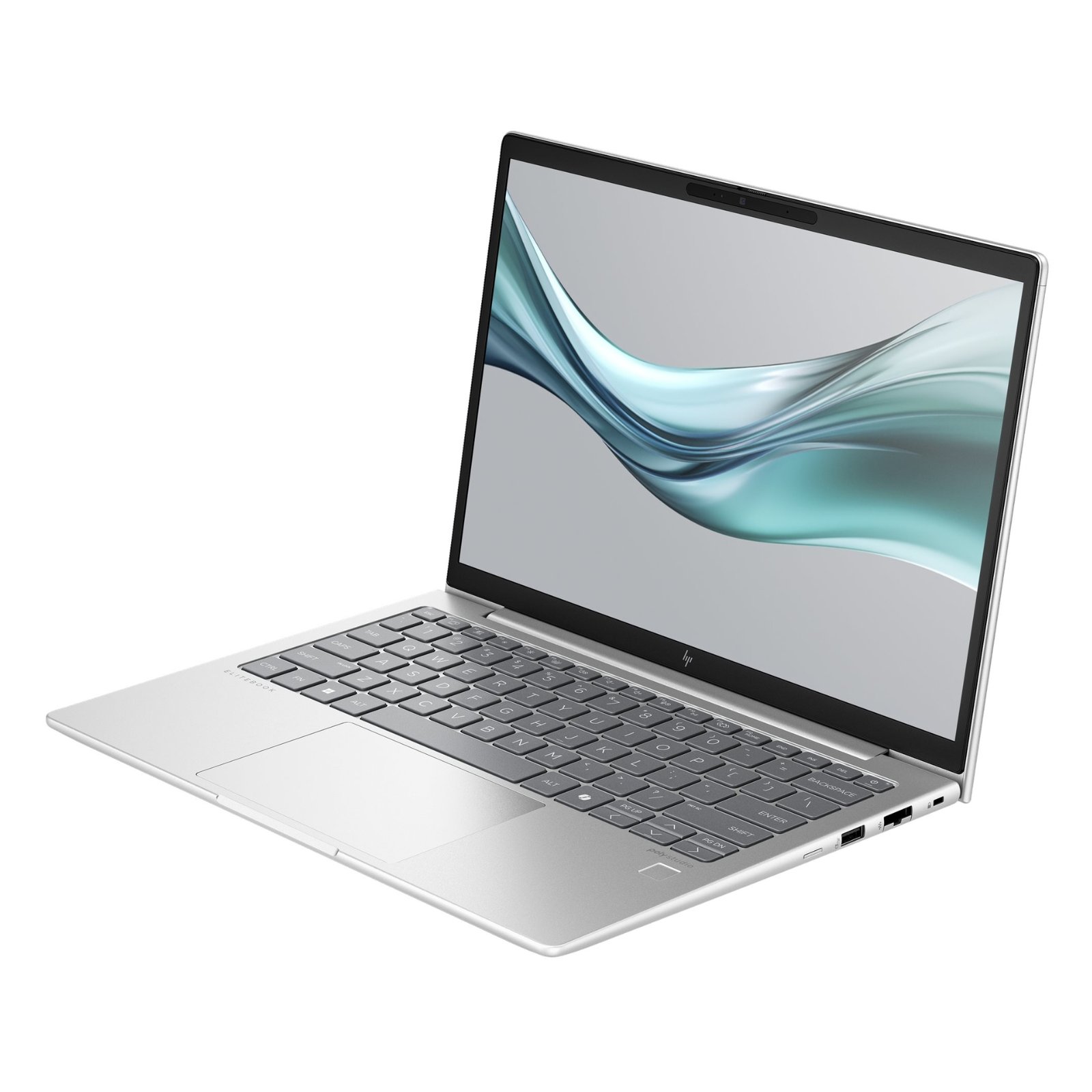 Portátil HP EliteBook 630 G11 recondicionado JANSit – Vista lateral direita do portátil de 13,3 polegadas, exibindo a espessura ultra-fina do chassis prateado, porta USB-A de alta velocidade, porta de rede Ethernet RJ-45 e ranhura de segurança Nano Lock. Com garantia JANSit.