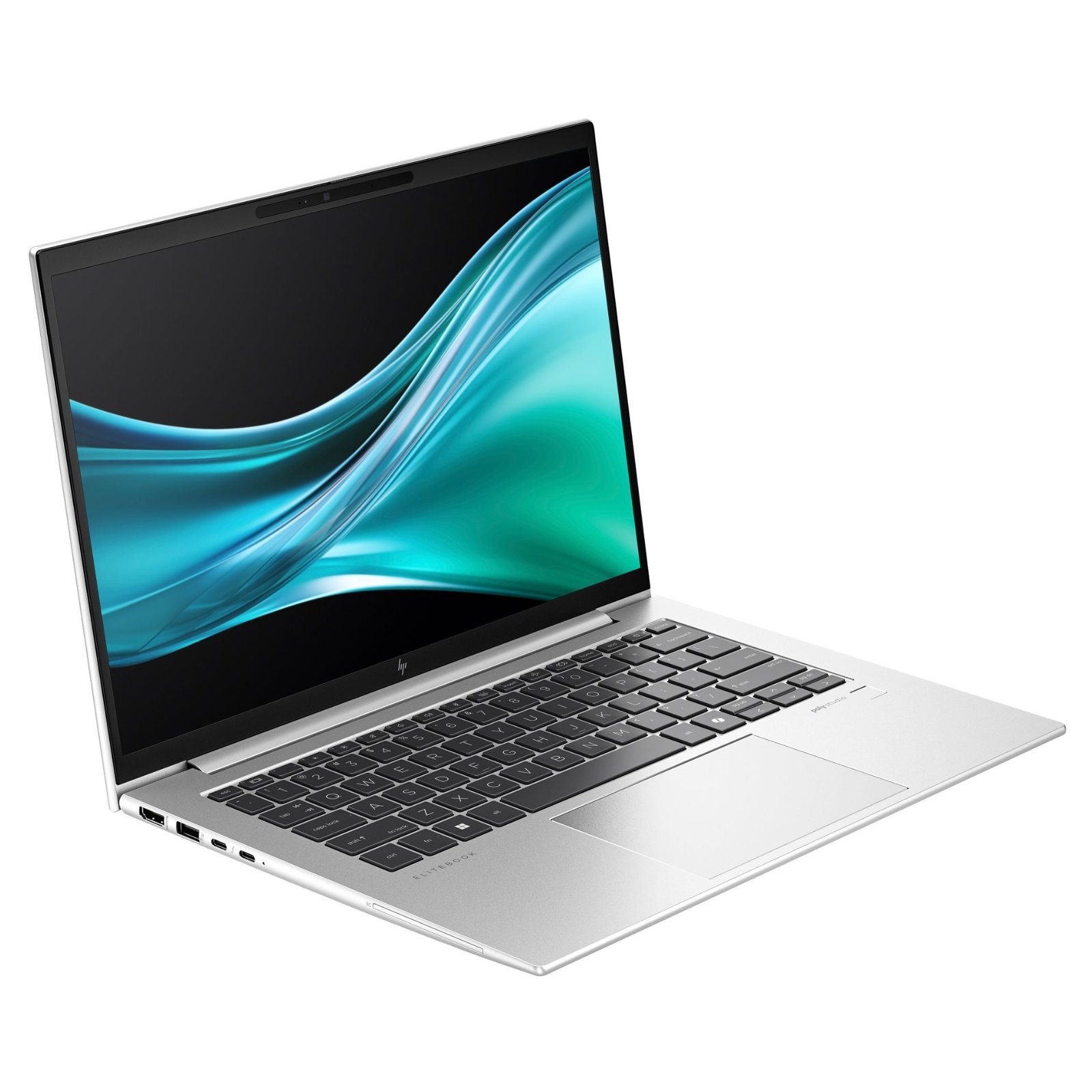 Portátil HP EliteBook 840 G11 recondicionado JANSit – Vista lateral esquerda do portátil profissional de 14 polegadas, exibindo o perfil ultrafino em alumínio prateado, as portas Thunderbolt 4 / USB-C de alta velocidade e a saída HDMI. Com garantia JANSit.
