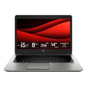 Portátil HP EliteBook 840 G2 recondicionado JANSit – Portátil profissional de 14 polegadas com processador Intel Core i5. Vista frontal do equipamento aberto, exibindo o ecrã antirreflexo, teclado em português com trackpoint centralizado, trackpad de alta precisão e o acabamento elegante em cinzento e preto. Com garantia JANSit.