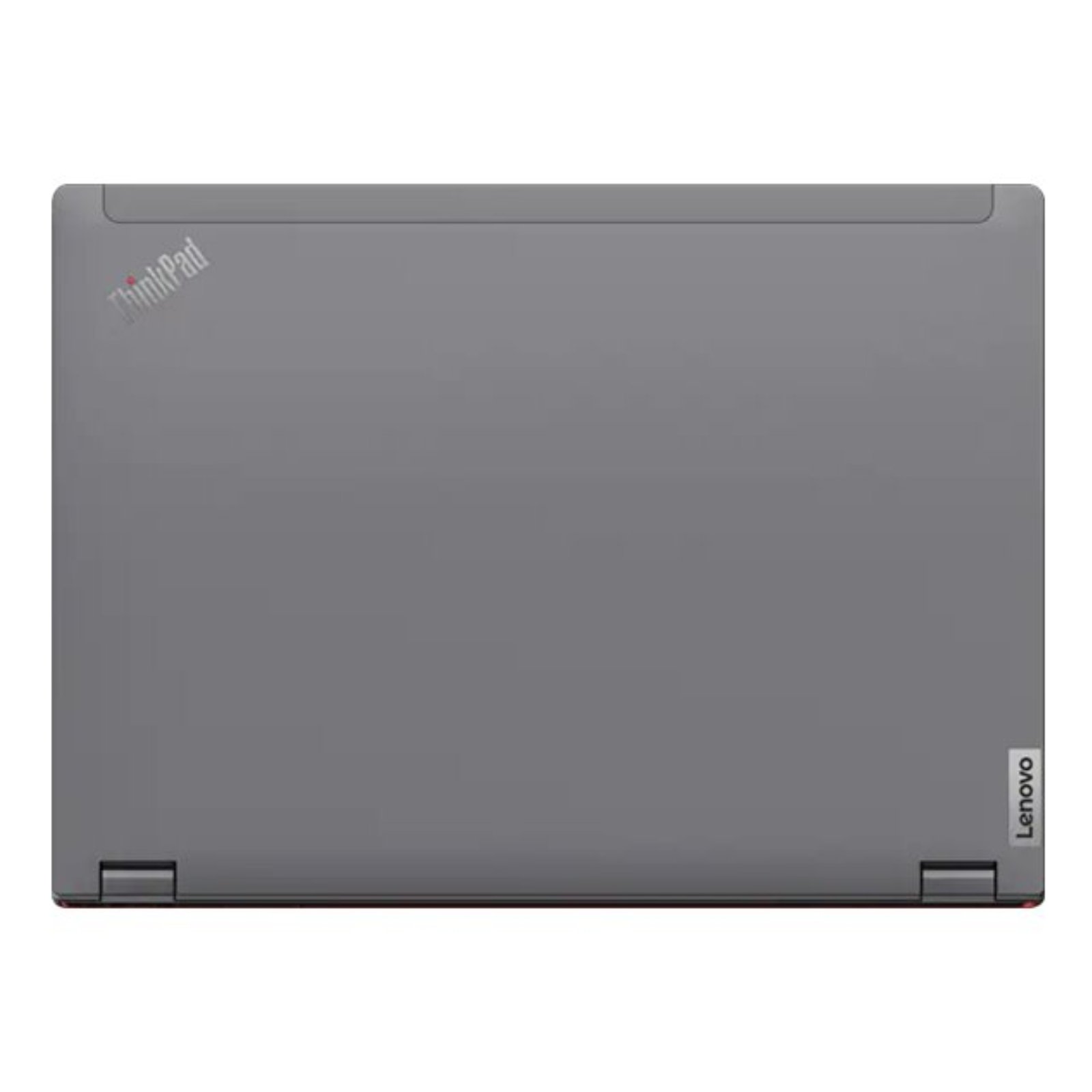 Workstation Portátil Lenovo ThinkPad P16 G1 recondicionado JANSit – Vista traseira da estação de trabalho de 16 polegadas, exibindo a linha vermelha decorativa nas grelhas de ventilação, duas portas Thunderbolt 4, saída HDMI e entrada de energia. Com garantia JANSit.