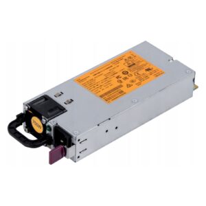 Fonte de Alimentação HPE 750W CS Gold 506822-101 recondicionada JANSit – Vista geral do módulo de alimentação hot-plug para servidores HPE ProLiant, exibindo a ficha de ligação CA, a pega de remoção rápida, a etiqueta com especificações e o conector de encaixe. Com garantia JANSit.