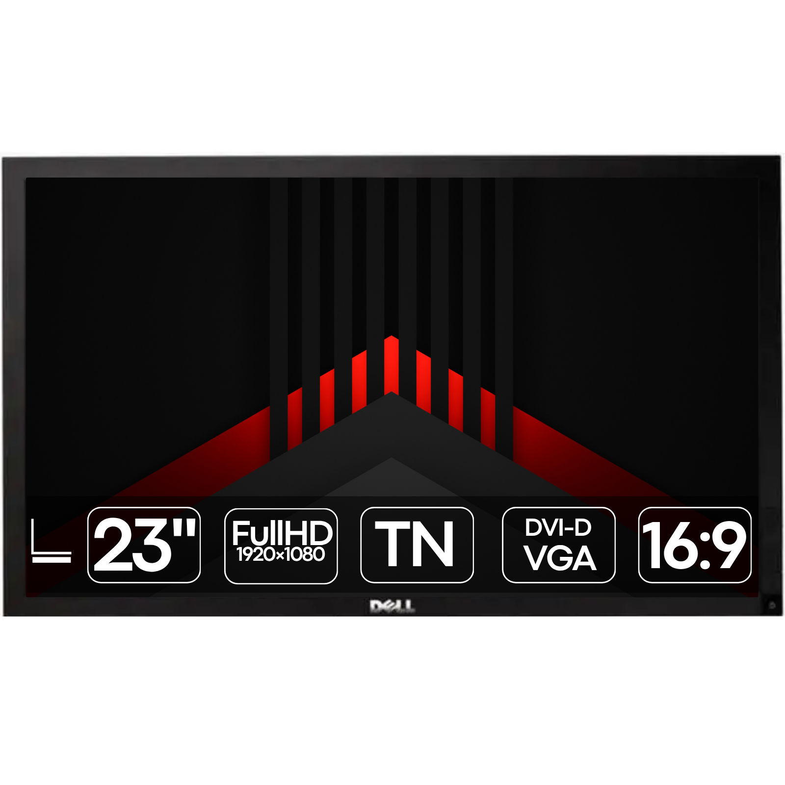 Imagem principal do monitor profissional recondicionado Dell P2311HB (P2311H). Esta fotografia em perspetiva frontal destaca o ecrã LED Full HD de 23 polegadas (resolução 1920x1080) com painel antirreflexo e o suporte ergonómico ajustável em altura, inclinação, rotação lateral e modo pivot (orientação vertical). Um monitor resistente e confortável disponível na JANSit, perfeito para postos de trabalho em escritório, teletrabalho e ambientes empresariais que exigem fiabilidade diária.