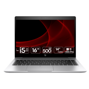 Imagem principal do portátil recondicionado HP EliteBook 840 G6. Esta fotografia em perspetiva frontal destaca o ecrã Full HD de 14 polegadas, o design ultrafino em chassi de alumínio prateado e o teclado ergonómico de gama profissional. Uma excelente escolha disponível na JANSit, ideal para executivos, profissionais em regime de teletrabalho e estudantes que valorizam mobilidade, elegância e segurança reforçada.