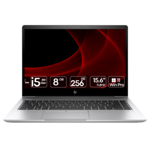 Imagem principal do portátil recondicionado HP EliteBook 850 G5. Esta fotografia em perspetiva frontal destaca o ecrã amplo de 15.6 polegadas, o teclado ergonómico com teclado numérico dedicado e o elegante chassi em alumínio prateado de qualidade empresarial. Uma workstation portátil disponível na JANSit, ideal para executivos, profissionais de contabilidade e empresas que procuram máxima produtividade num formato de ecrã grande.