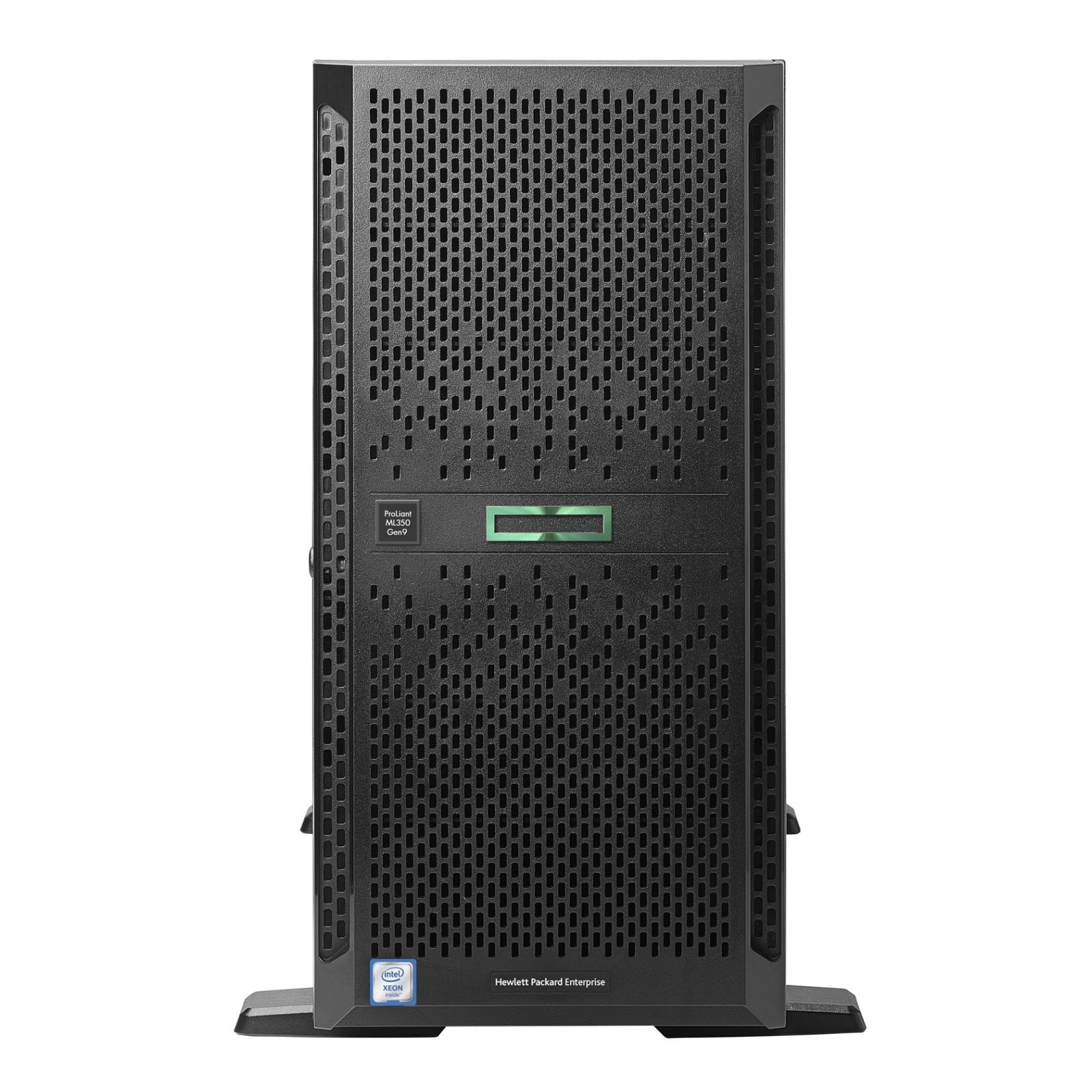 Servidor HPE ProLiant ML350 Gen9 SFF recondicionado JANSit – Servidor em torre empresarial de alto desempenho. Vista frontal exibindo o painel frontal com o logótipo HPE, as baias para discos Hot-Plug SFF de 2.5 polegadas, portas USB e grelhas de ventilação. Com garantia JANSit.