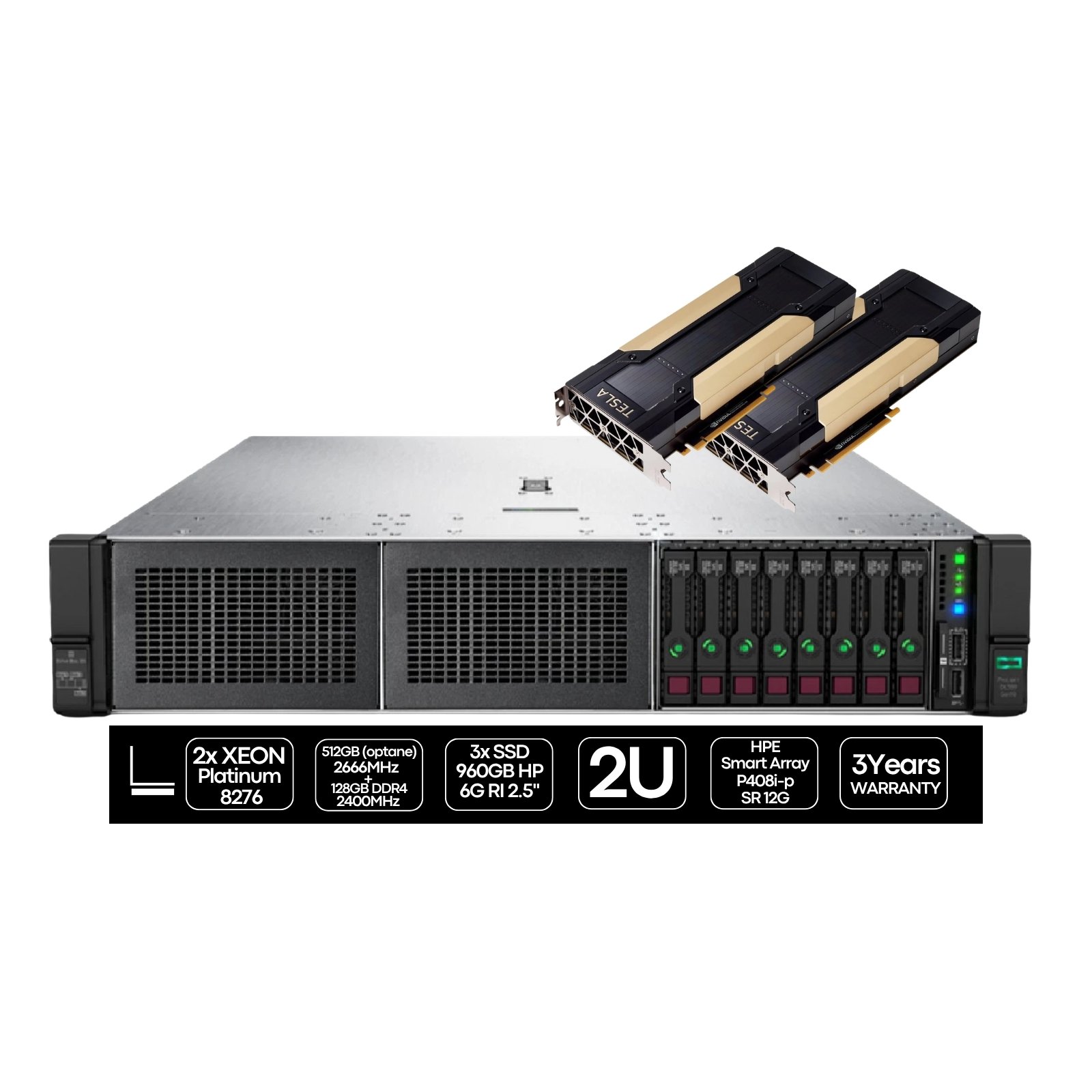 Servidor Recondicionado HP ProLiant DL380 G10, 2 processador e 2x Tesla V100 32GB - Imagem Principal JANSit