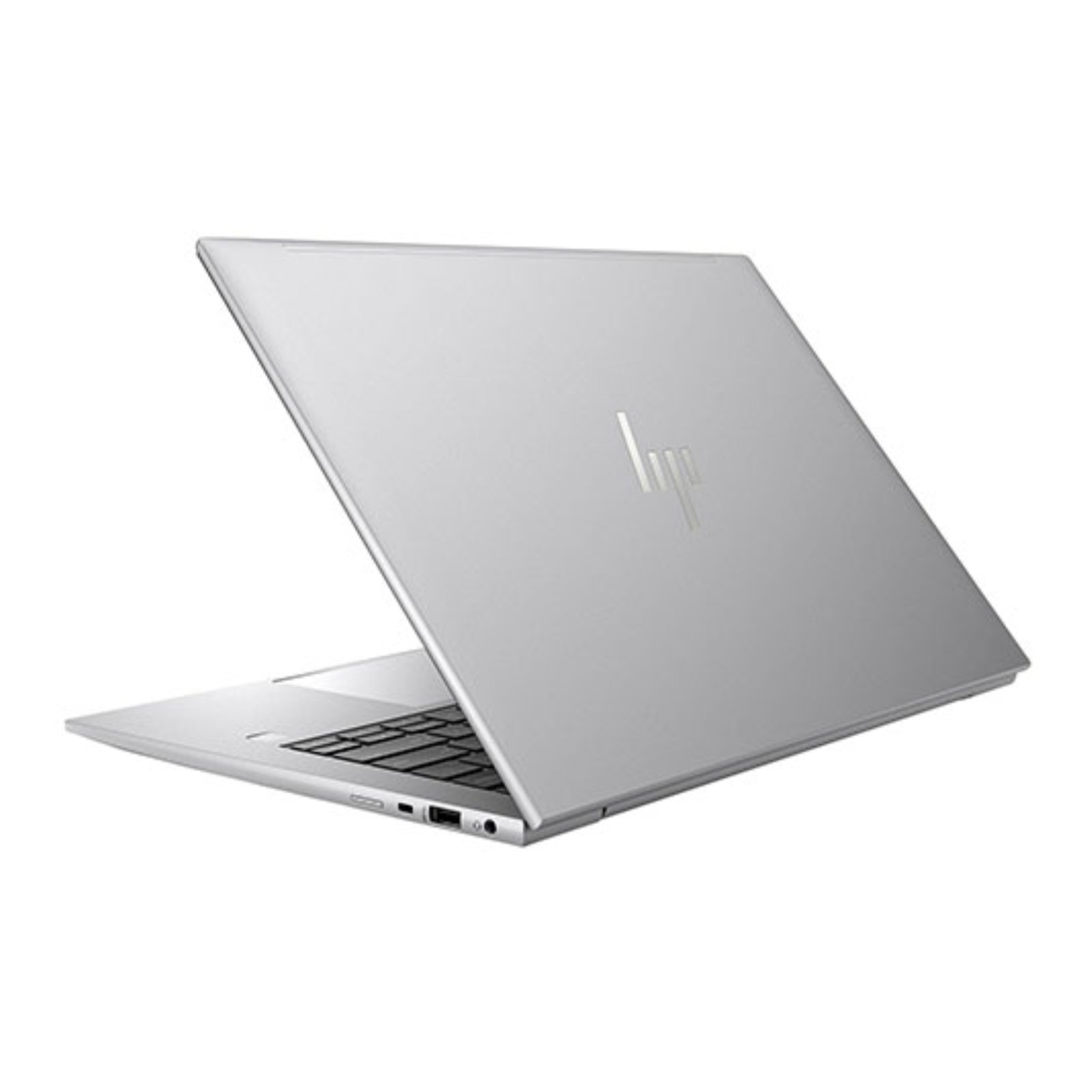 Workstation Portátil HP ZBook Firefly 14 G10 A recondicionado JANSit – Vista traseira da estação de trabalho portátil de 14 polegadas, exibindo a tampa em alumínio cinzento escuro com o logótipo minimalista Z da HP, a dobradiça central resistente e o perfil fino com o equipamento fechado. Com garantia JANSit.