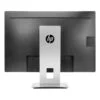 Painel traseiro do monitor profissional recondicionado HP EliteDisplay E242 de 24 polegadas WUXGA (16:10). A imagem evidencia as amplas opções de conectividade integradas, incluindo entradas de vídeo digitais DisplayPort e HDMI, porta analógica VGA, porta USB upstream e saídas USB adicionais, além da compatibilidade com o padrão de montagem VESA 100x100 mm e a calha organizadora de cabos na coluna de suporte ajustável. Um monitor corporativo versátil disponível na JANSit, ideal para configurações multiecrã e braços articulados em escritórios e ambientes de trabalho profissionais.