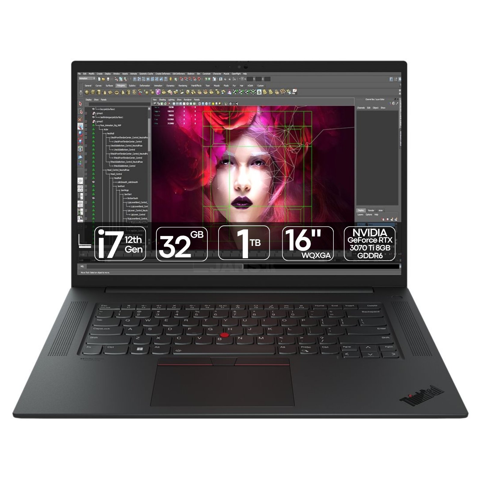 Workstation Portátil Recondicionada Lenovo ThinkPad P1 Gen 5, Intel Core i7, Placa Gráfica NVIDIA GeForce RTX 3070 Ti, 32GB RAM DDR5 - Imagem Principal JANSit